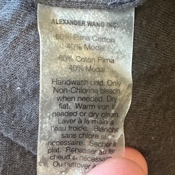 T by Alexander Wang Grey Crinkled Jersey Knit Moto Draping Open Cardigan - Sz M - Picture 11 of 11